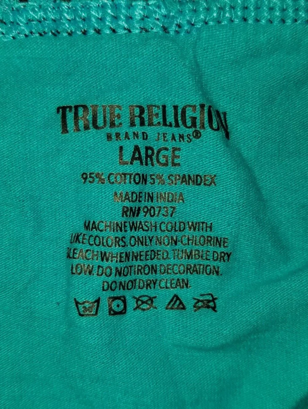 True Religion Teal Boxer Briefs with Branded Waistband Large